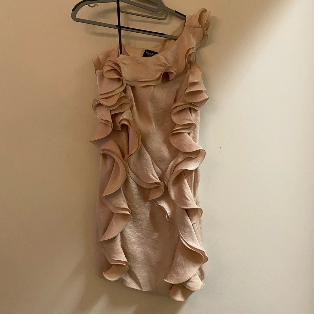 Laundry ruffle one shoulder dress